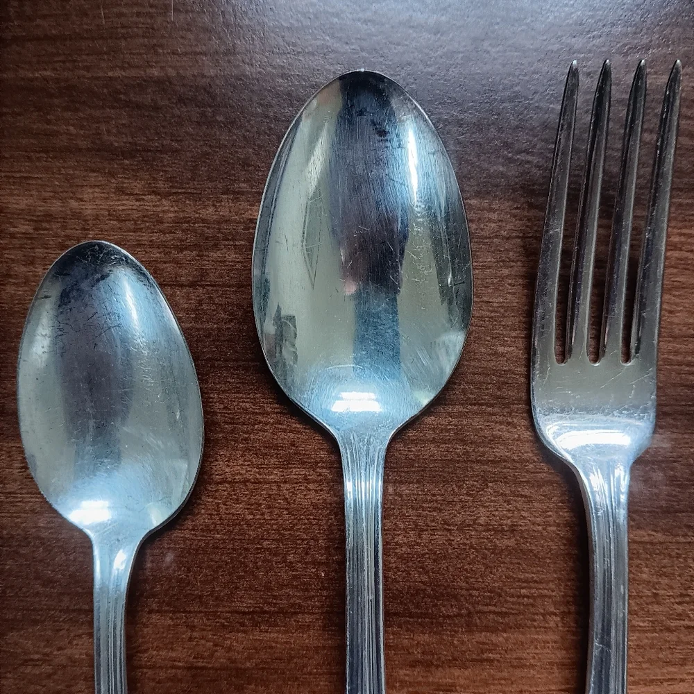 Vintage Wallace Silver 1933 Lenox Silverplated Deerfield Silverware 7 Pc. Set